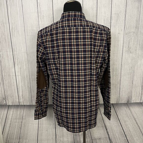 J. Crew Mens XL Multicolor Check Suede Elbow Long Sleeve Button-Up Flannel Shirt - Picture 5 of 8